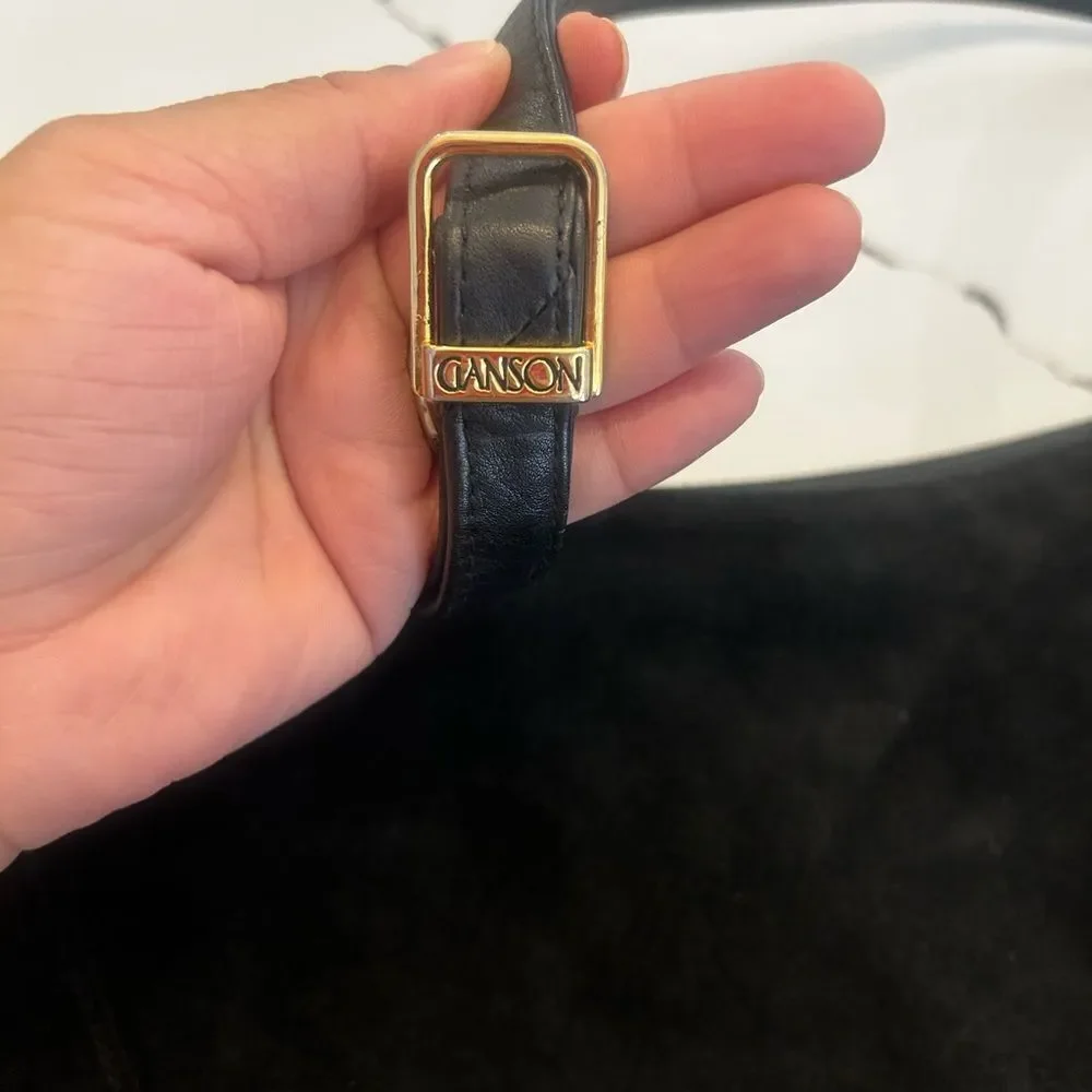 GANSON Black Suede Shoulder Bag